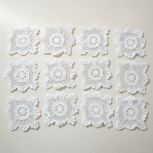 12 White Crochet Doilies 100% Cotton Lace Pieces Saro Lifestyle Canada